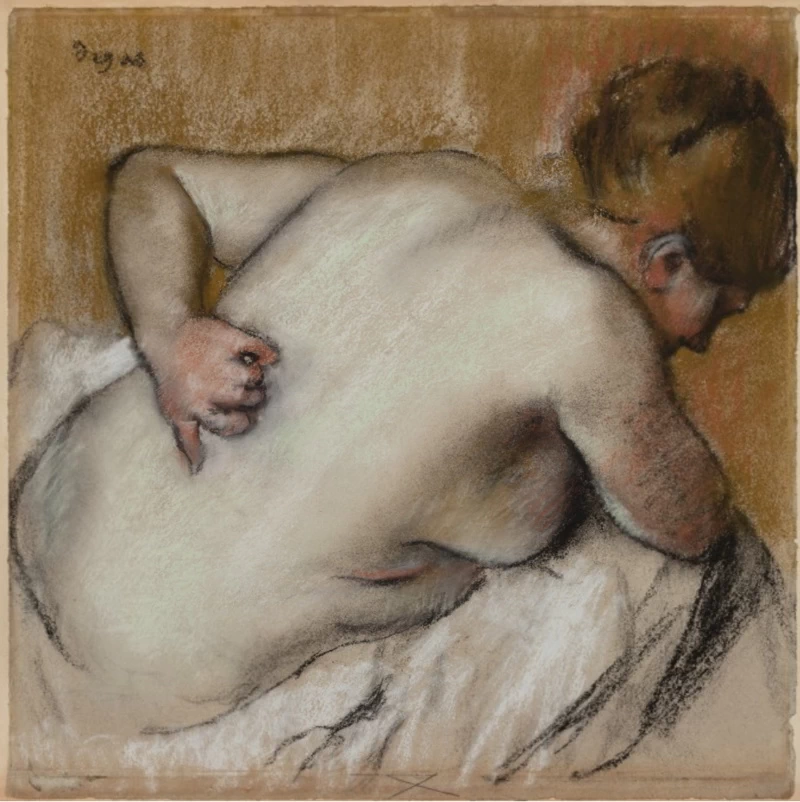Donna che la graffia la schiena